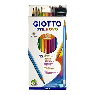 Lapices Giotto Stilnovo 12 Colores + Sacapunta + Grafito