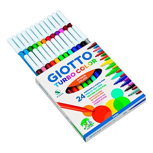 Marcador Escolar Giotto 24 Colores Turbo Plumón Niños