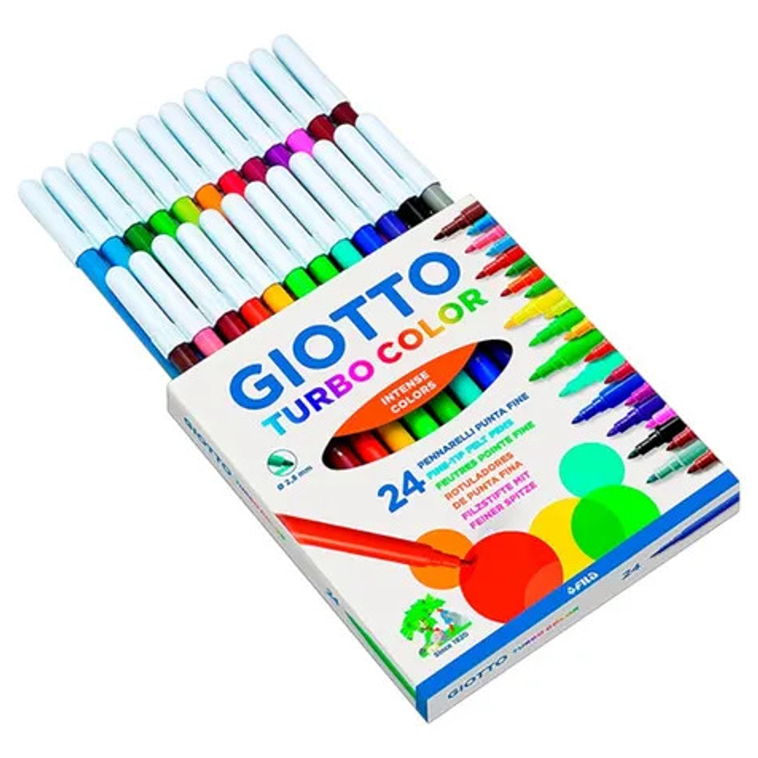 Marcador Escolar Giotto 24 Colores Turbo Plumón Niños 1