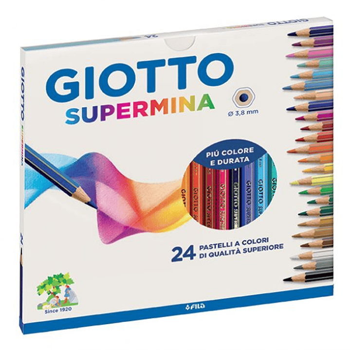 Lapiz Giotto Supermina  24 Colores  Mina 3.8 Mm Espesor 1