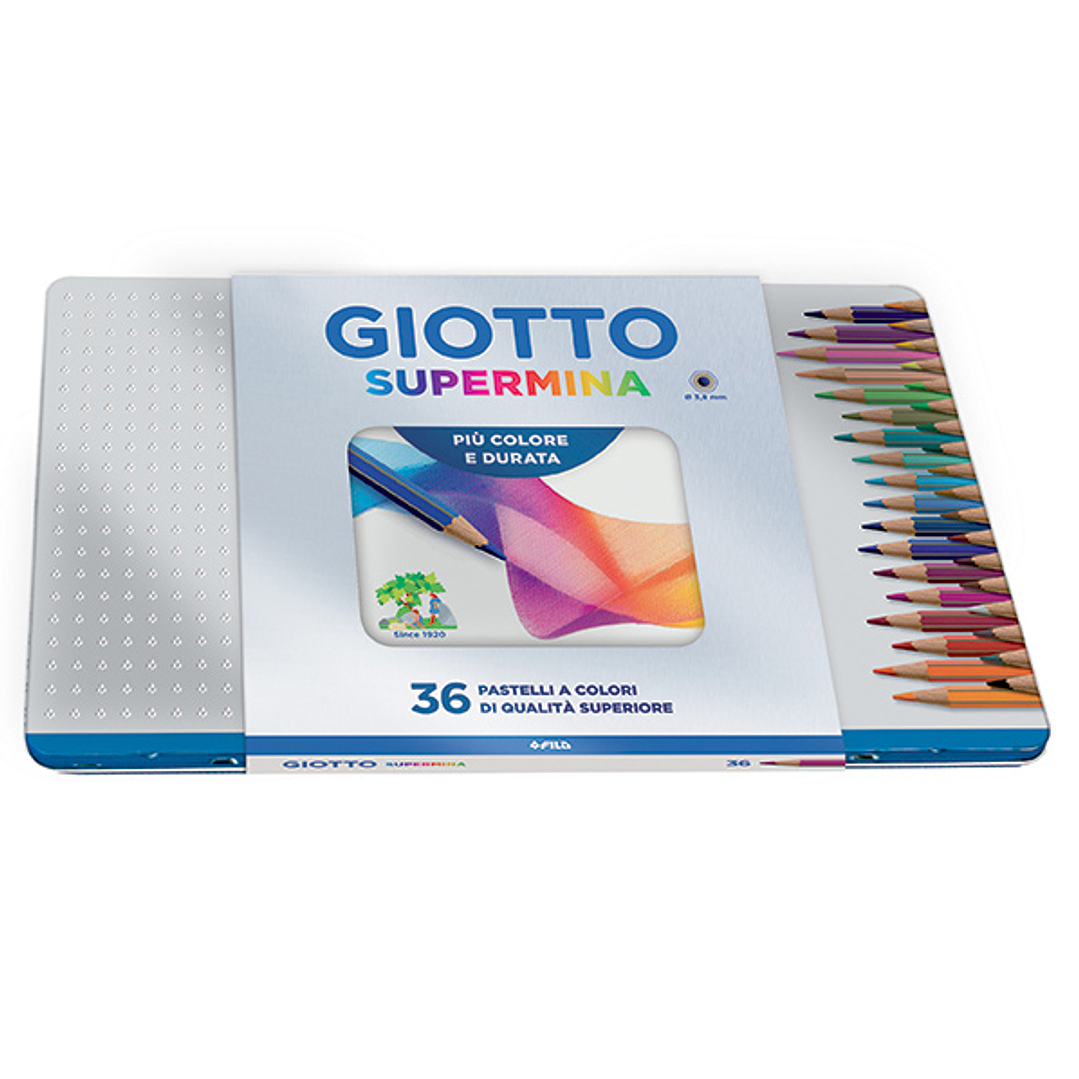 Lapices Giotto Supermina Lata 36 Unidades Profesional Colores Surtidos 1