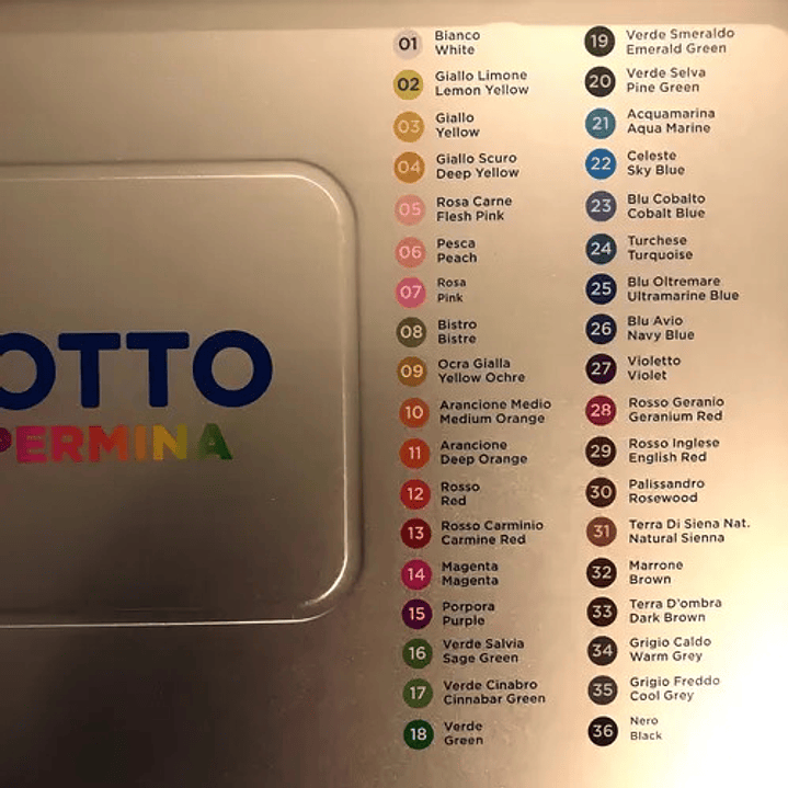 Lapices Giotto Supermina Lata 36 Unidades Profesional Colores Surtidos 3