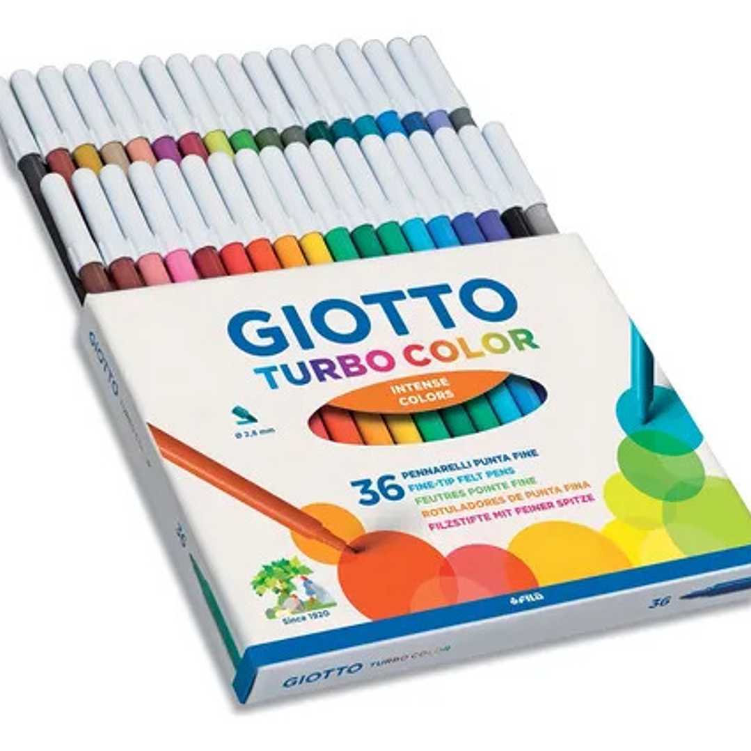 Marcador Escolar Giotto Turbo Color - 36 Colores 1