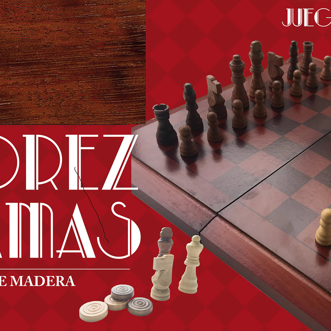 Ajedrez Damas Premium De Madera  2