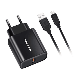 CARAGADOR LIGHTNING TURBO TECNOLAB QC 3.0 18W TL466 IPHONE