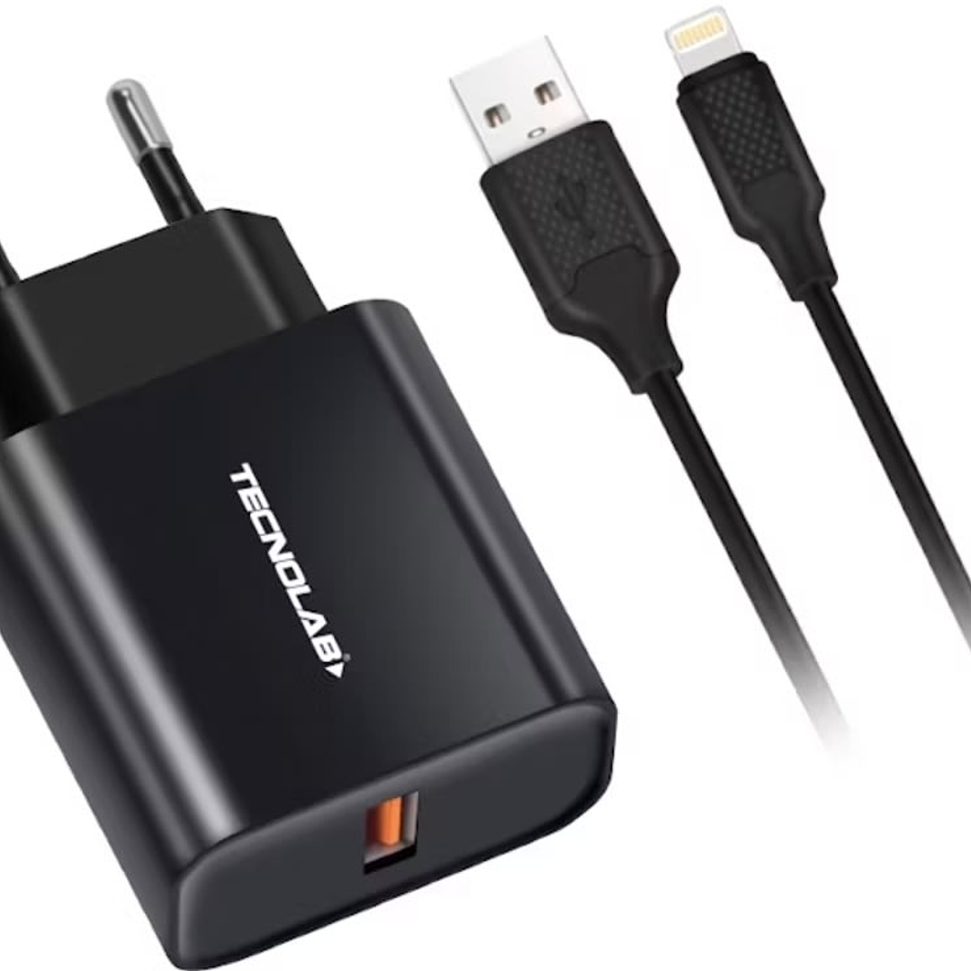 CARAGADOR LIGHTNING TURBO TECNOLAB QC 3.0 18W TL466 IPHONE 1