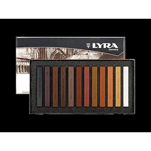 SET PASTELES SECO LYRA TONOS CAFÉ - 12 COLORES