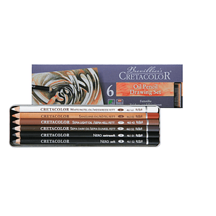 Caja Metálica de 6 Lápices Grasos Cretacolor