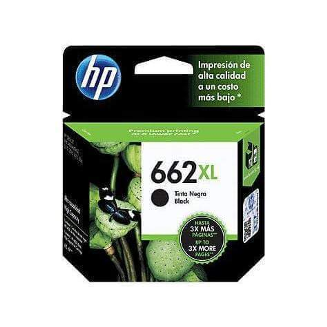 CARTUCHO DE TINTA HP 662XL ALTO RENDIMIENTO NEGRO 6.5ML CZ105A 1