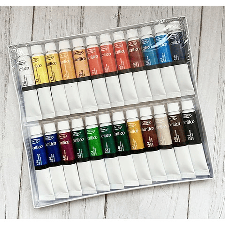 Set De 24 Pinturas Acrílicas En Tubos 12 Ml - Artel 2