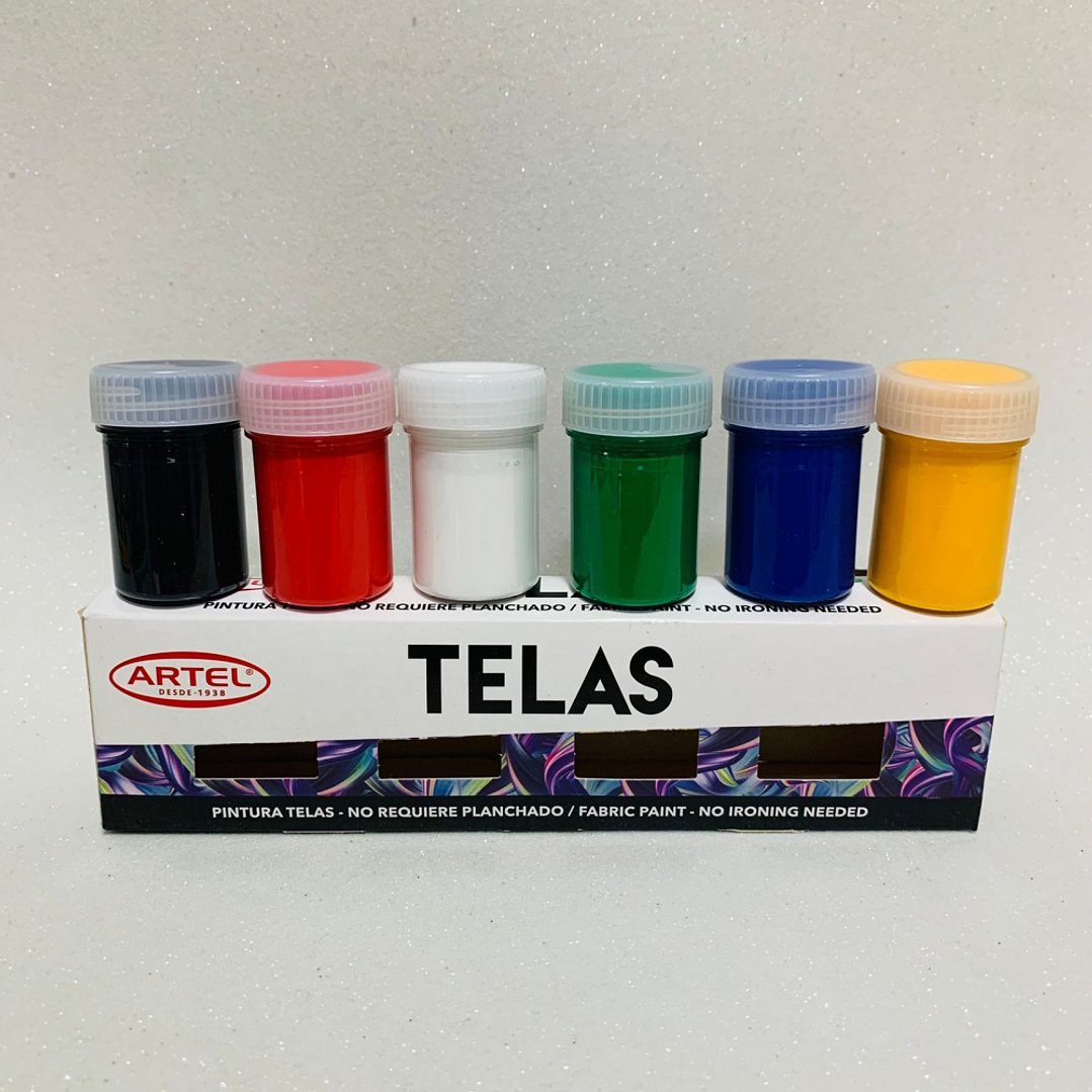Estuche Pintura Telas 6 Colores 15ml. Artel 2