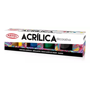 Estuche Pintura Acrilica Decorativa 6 Colores 15ml. Artel