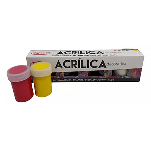 Estuche Pintura Acrilica Decorativa 6 Colores 15ml. Artel