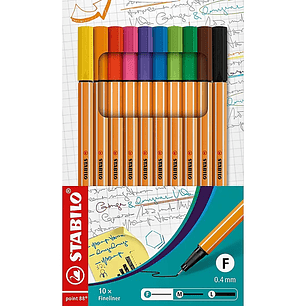 Tiralíneas Stabilo Fineliner Point 88 0,4mm 10 colores