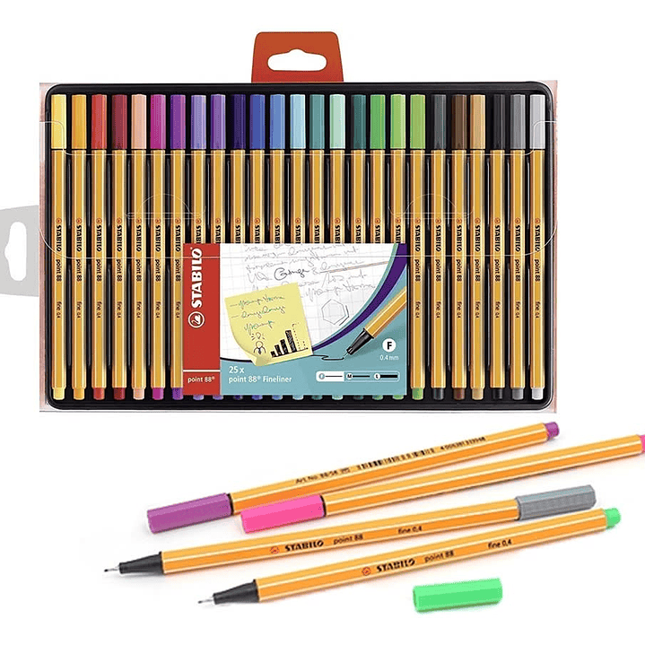SET 25 TIRALÍNEAS STABILO POINT 88 - 0,4 MM COLORES SURTIDOS 1
