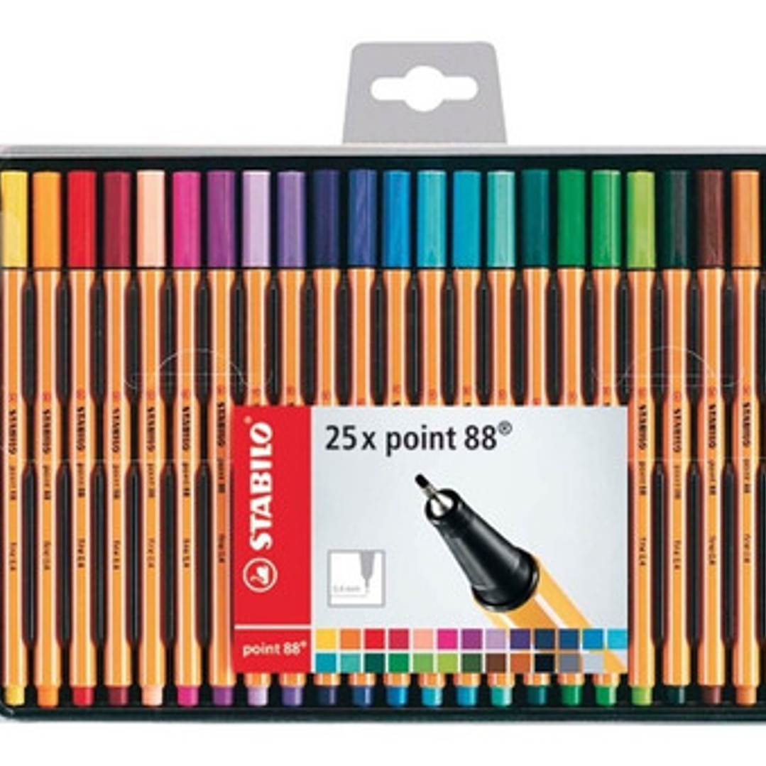 SET 25 TIRALÍNEAS STABILO POINT 88 - 0,4 MM COLORES SURTIDOS 3
