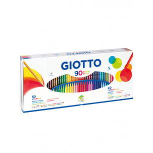Set de Lápices de Colores y Marcadores Giotto 90 Colores Intensos