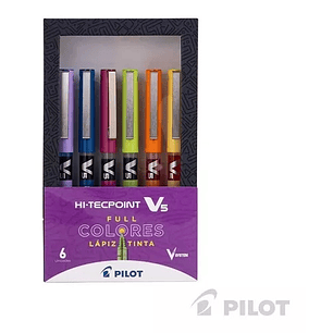 Set Lápices V5 Hi-tecpoint Pilot 6 Colores