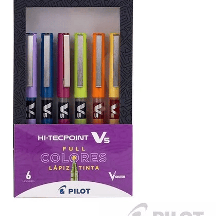 Set Lápices V5 Hi-tecpoint Pilot 6 Colores 1