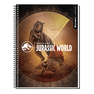 CUADERNO SUPER CLASS CARTA JURASIC WORLD 120 HJS 7MM RHEIN