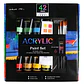 Set Acrílicos Giorgione 42 Piezas Semimate Cartón Madera Papel Lienzo - Miniatura 1