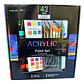 Set Acrílicos Giorgione 42 Piezas Semimate Cartón Madera Papel Lienzo - Miniatura 9
