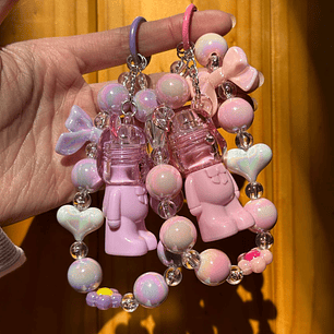 Beary Kiss - Llavero de osito con labial aterciopelado