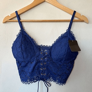 Bustier de encaje azul
