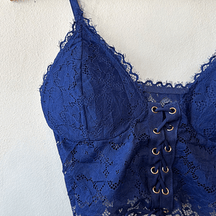 Bustier de encaje azul