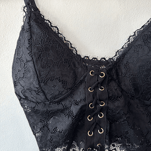 Bustier de encaje negro