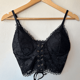 Bustier de encaje negro