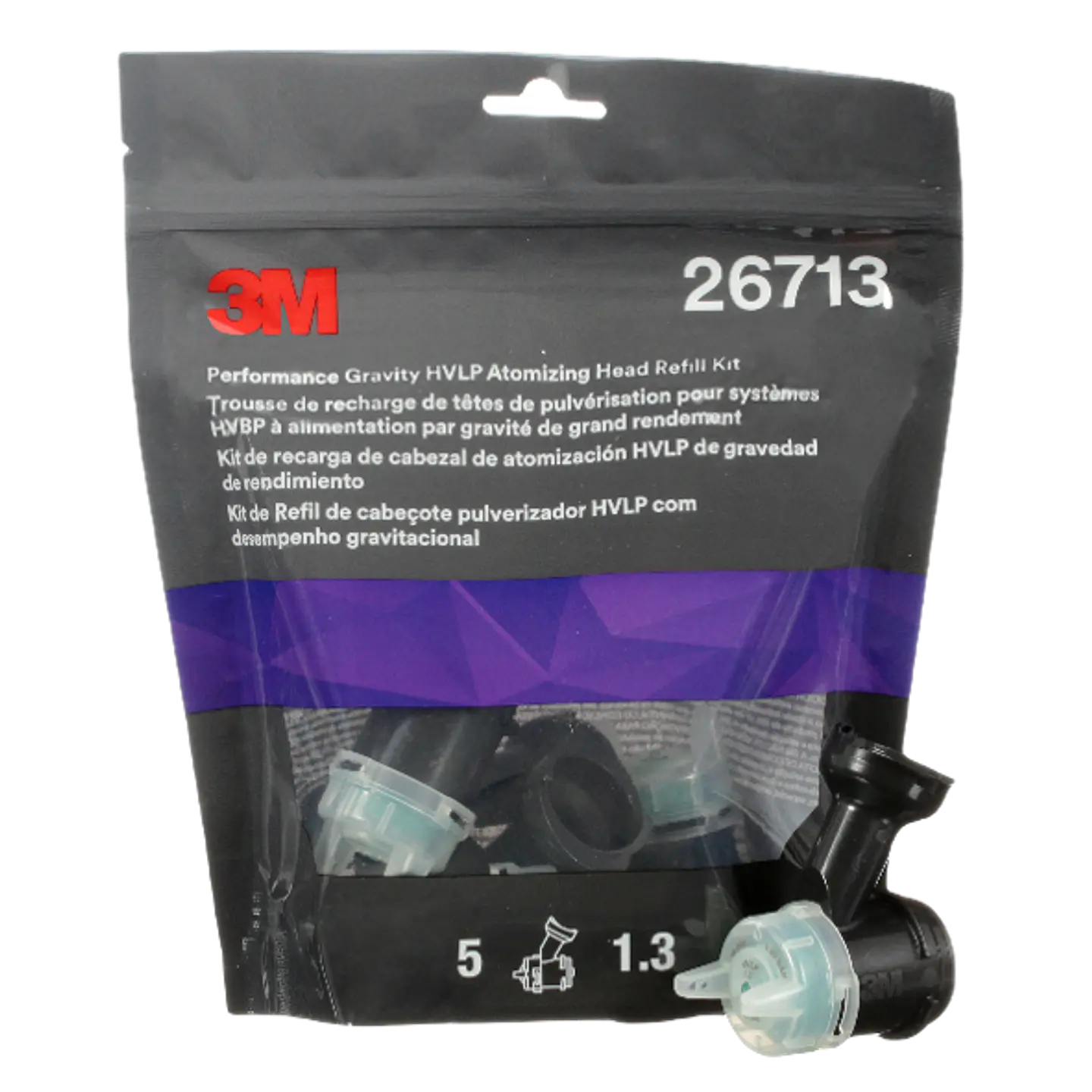 KIT 5 unidades Boquillas 3M HVLP 1.3 GREEN PN 26713 1