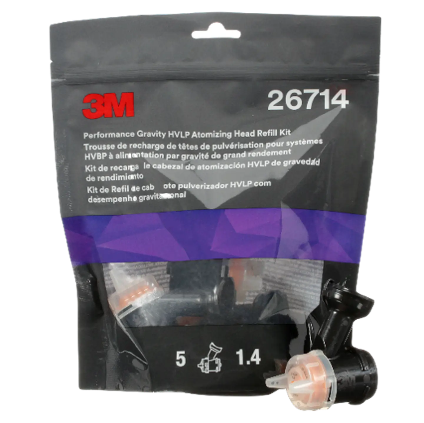 KIT 5 unidades Boquillas 3M HVLP 1.4 ORANGE PN 26714 1