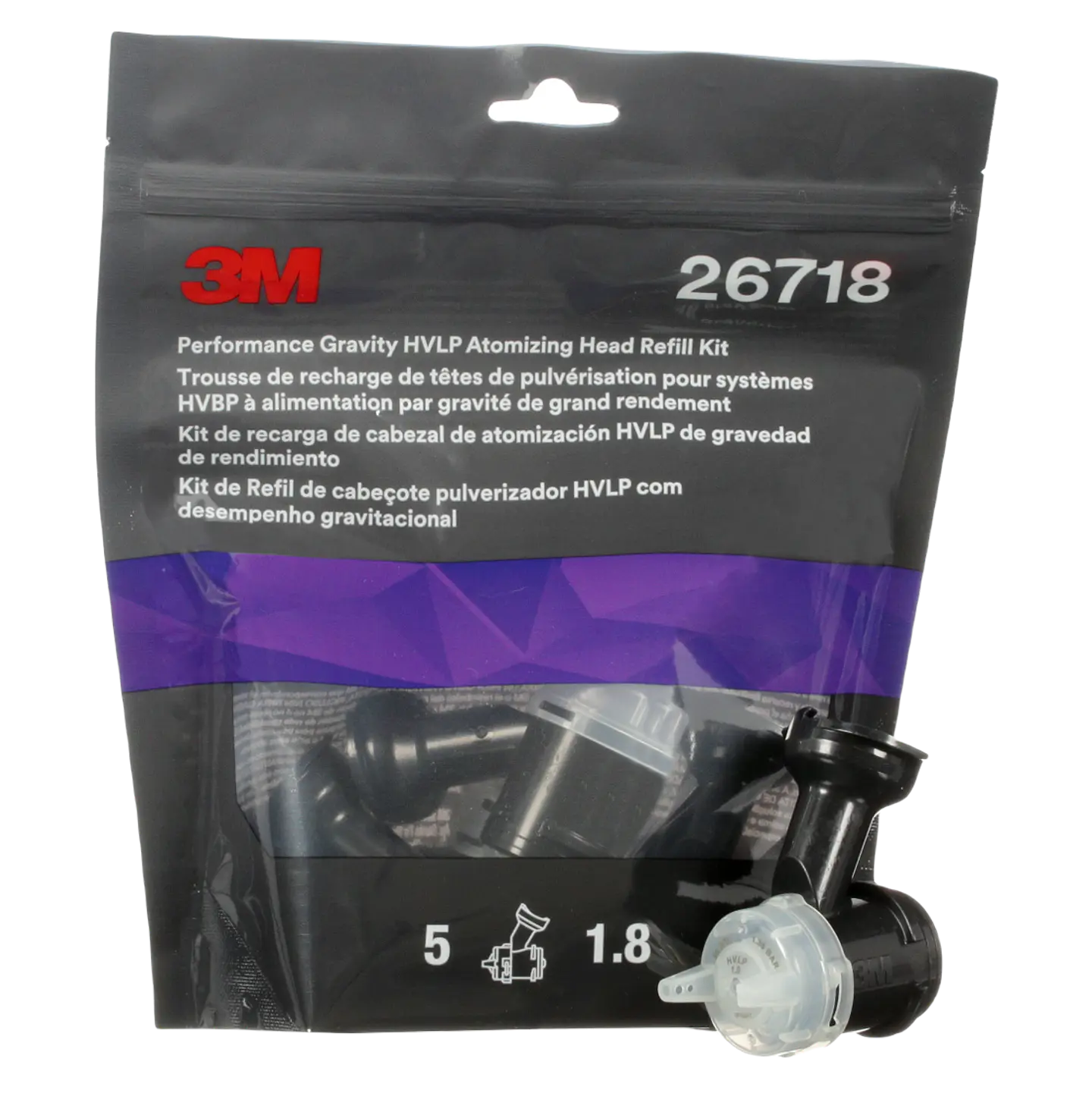 KIT 5 unidades Boquillas 3M HVLP 1.8 CLEAR PN 26718 1