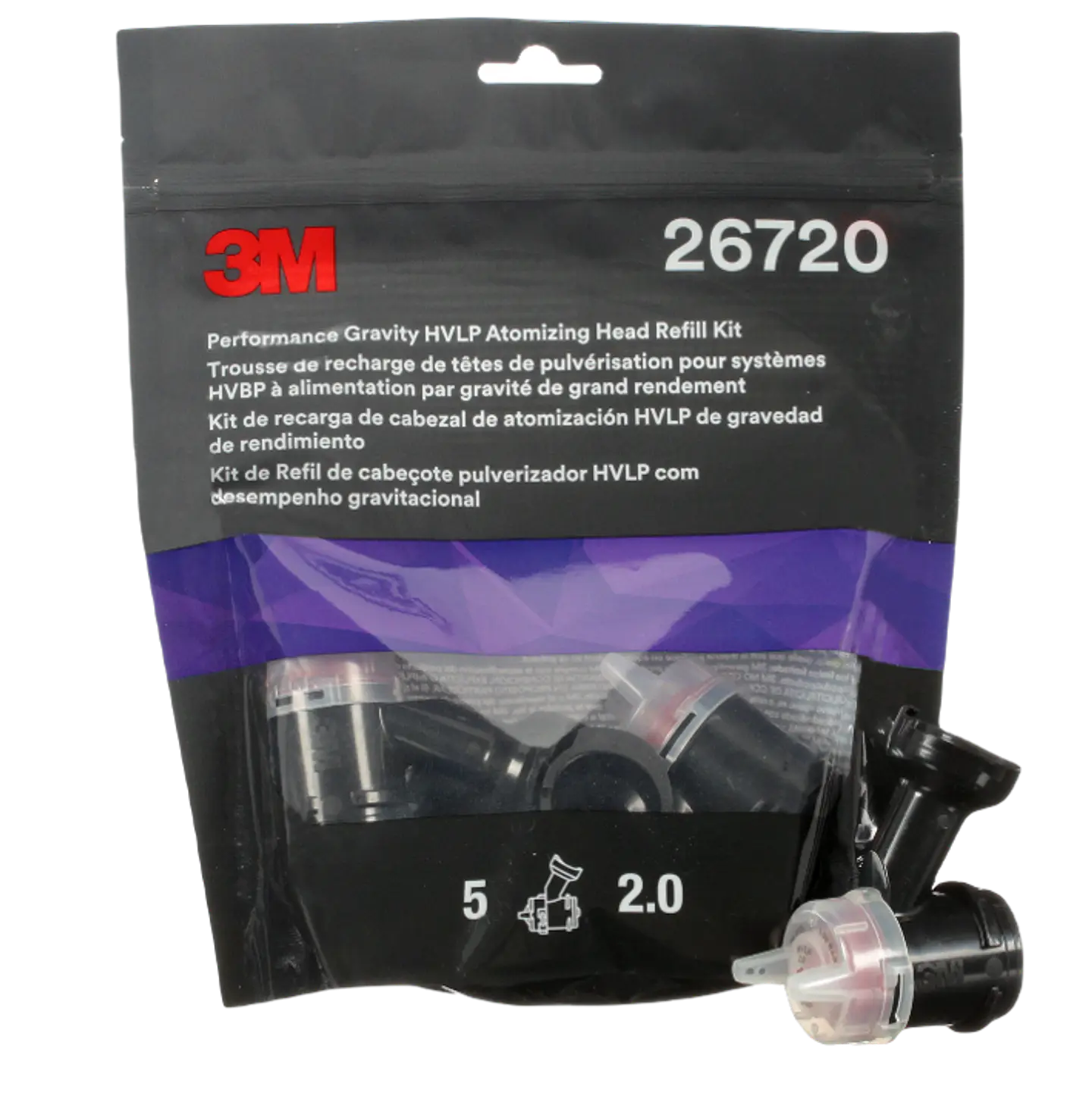 KIT 5 Unidades Boquillas 3M HVLP 2.0 RED PN 26720 1