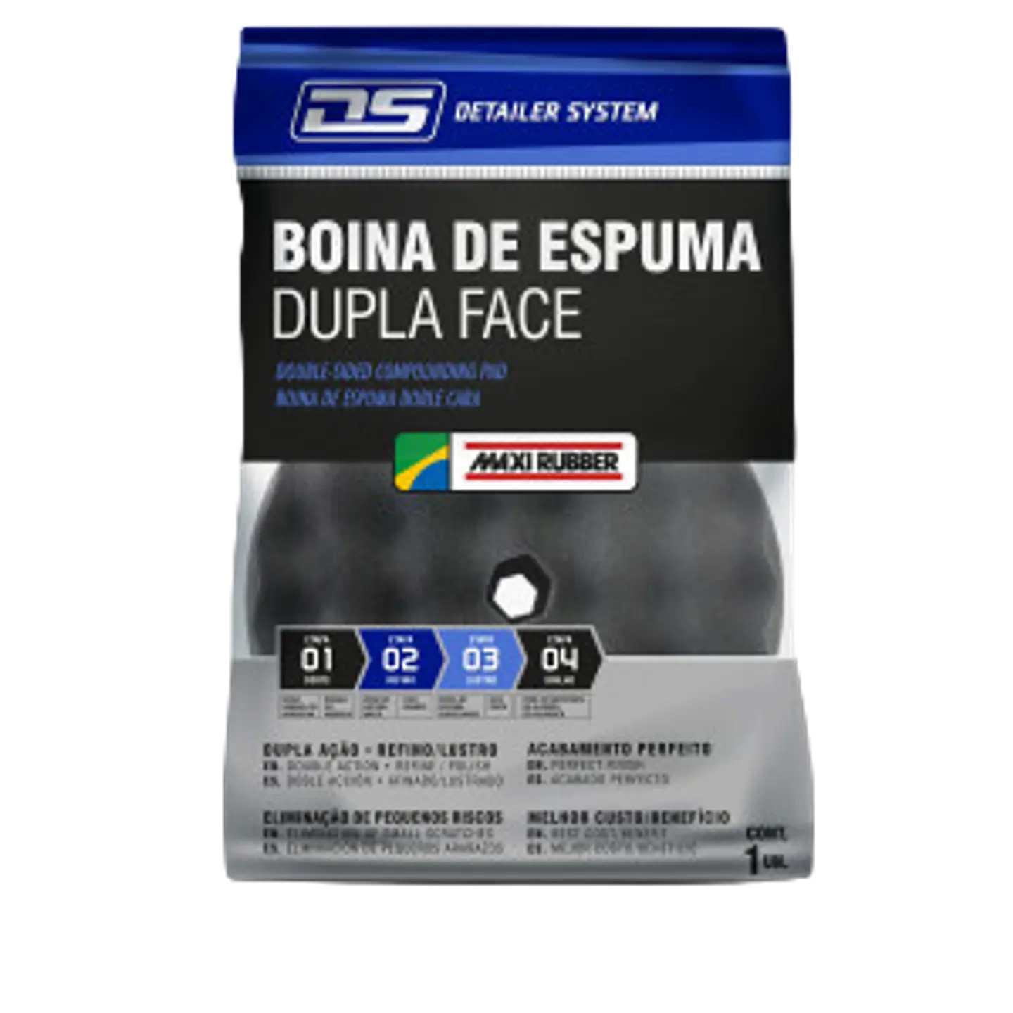 Bonete de espuma doble cara gris Maxi Rubber 1