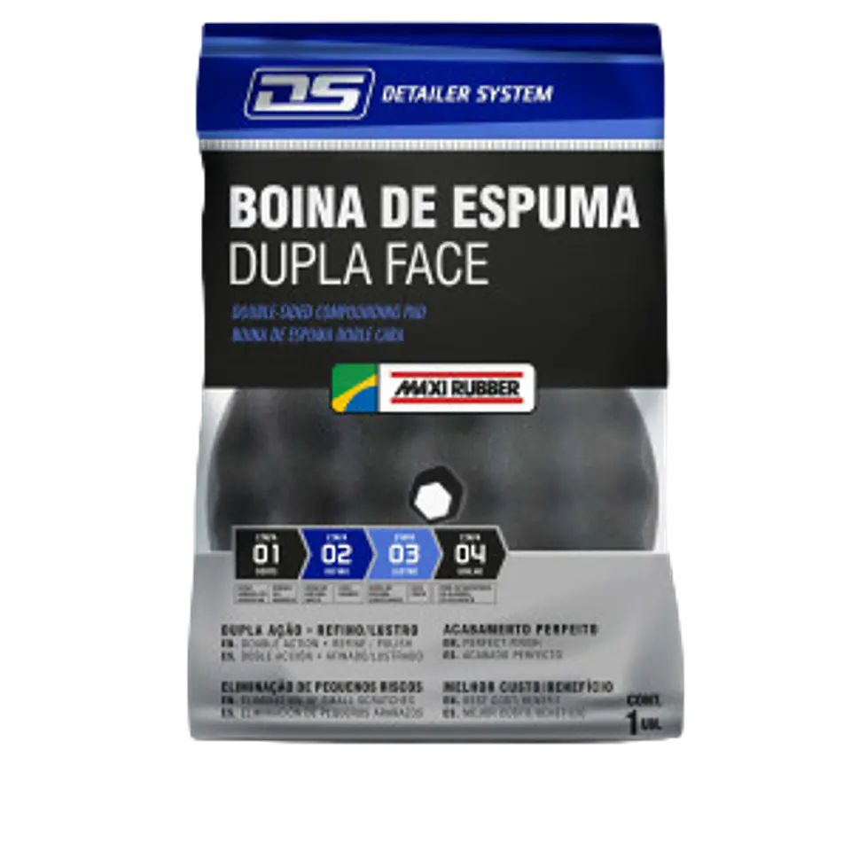 Bonete de espuma doble cara gris Maxi Rubber 1