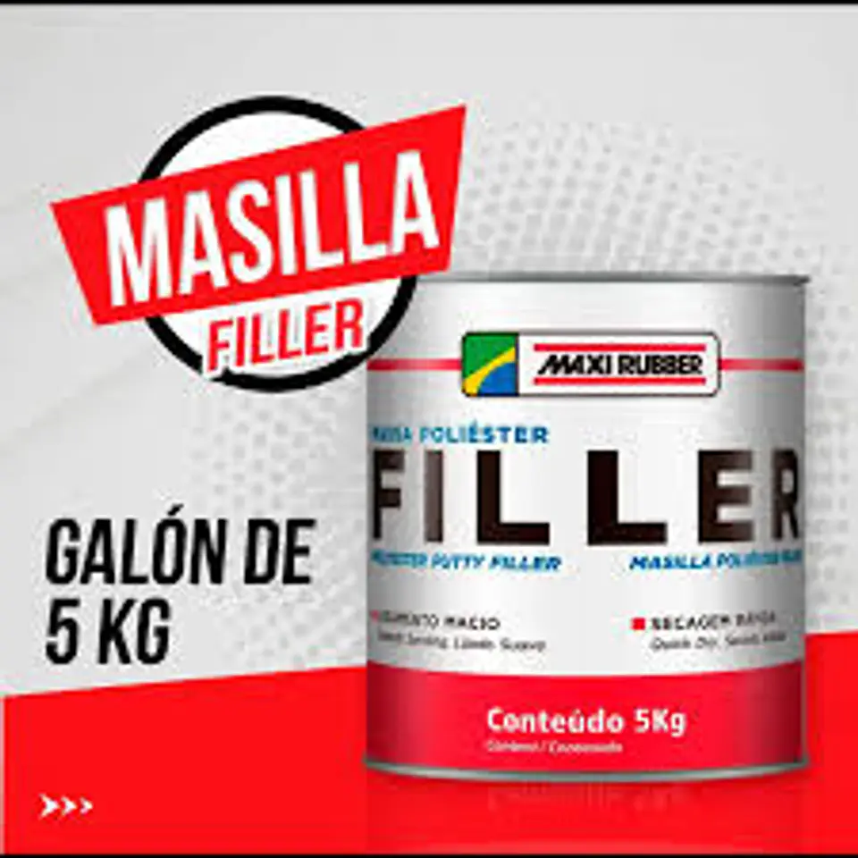 EX118 MASILLA POLIESTER FILLER 5 KG MAXIRUBBER 1