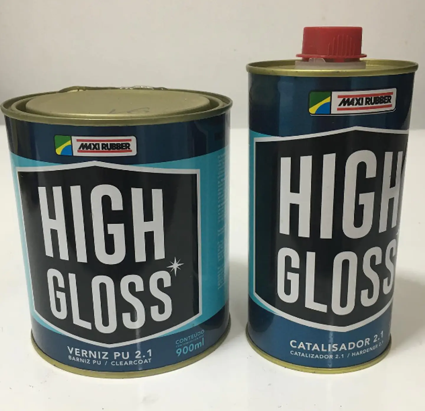 KIT Barniz High Gloss 2.1 Maxirubber 900ml + Catalizador 1