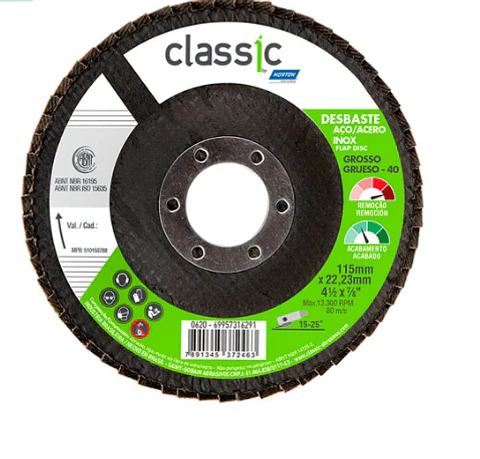 DISCO ZIRCONIO FLAP CLASSIC GRANO 80 4 1/2 NORTON 