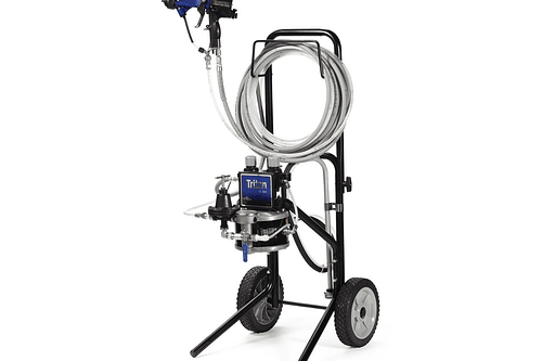 Sistema de pulverización de aluminio Triton, carro, regulador de fluido de 60 psi, pistola electrostática Pro Xp85, aspiración, mangueras de aire y fluido