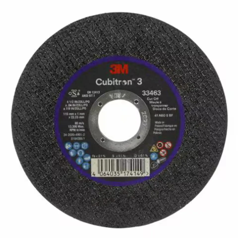 33463 DISCO DE CORTE CUBITRON 3 4.5X0.04X7/8 3M    1