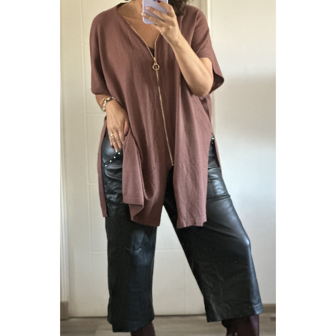 Sweater Poncho con Cierre 4