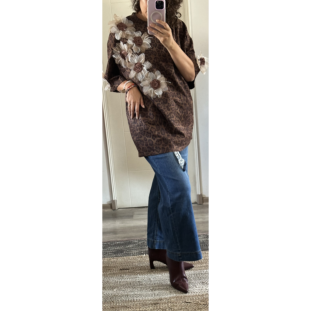 Polera Animal print rosal 3