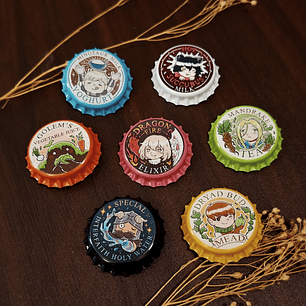 Dungeon Meshi Bottle Cap Badges