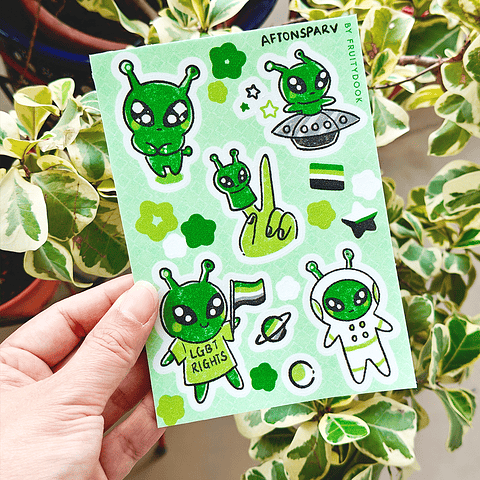 🌈 AFTONSPARV Ikea Alien Sticker Sheet 