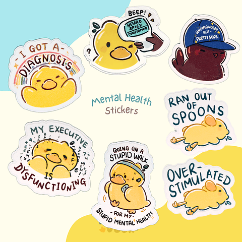 Mental Health series Waterproof Vinyl Stickers 
