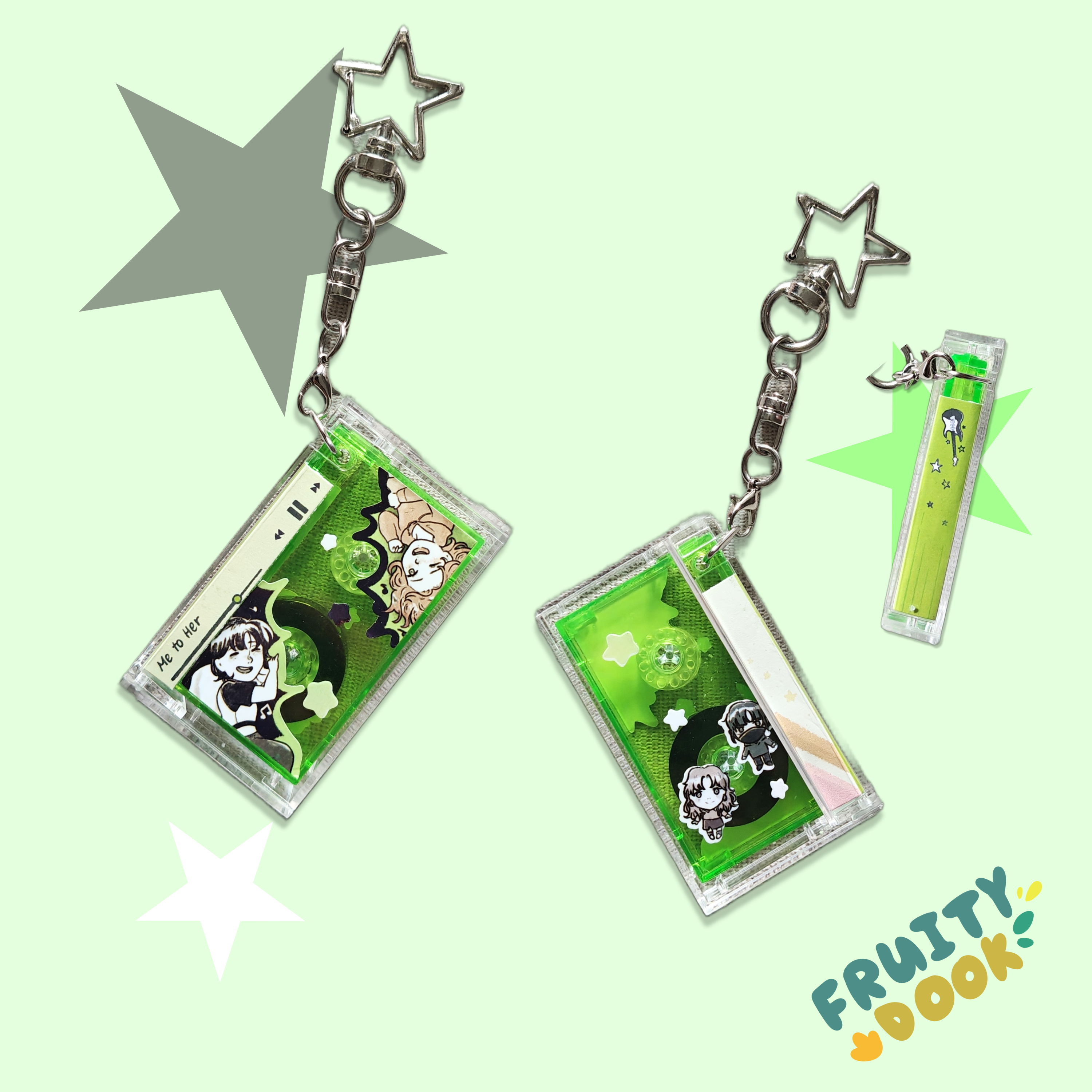 ★ TGSWIIWAGAA / Green Yuri Casette Tape Charm 1