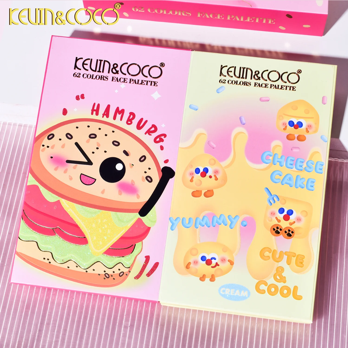 PALETA DE MAQUILLAJE DE 62 COLORES DE YUMMY BURGER  5