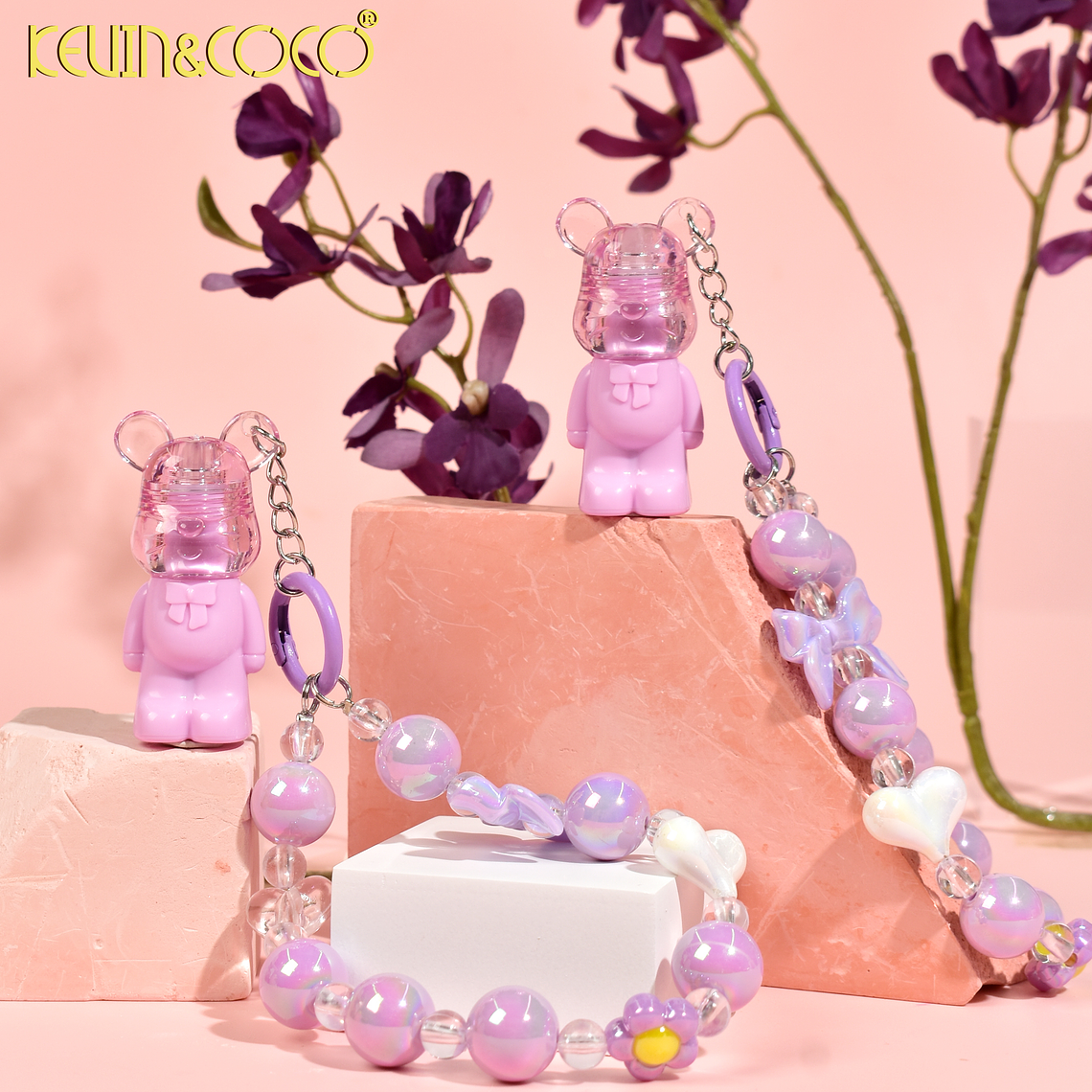 LABIAL ATERCIOPELADO DE OSITO CON CADENA  2